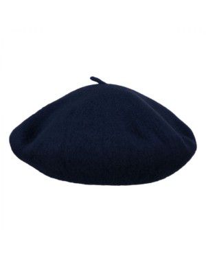 Unisex plain basque beret acrylic cap navy